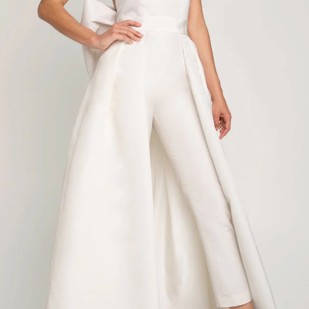 Strapless White Jumpsuit - Picture 3 of 11